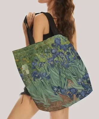 Van Gogh Purple Irises Flowers Canvas Tote Bag Carry All Tate Museum • $28.50