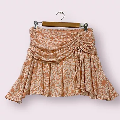 Edit By Nine Floral Ruched Micro Mini Skirt Size Medium Summer Boho Resort Chic • $19.99