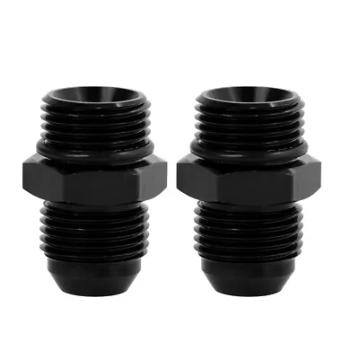 LokoCar 6AN Flare To 6AN ORB Male Fuel Rail Adapter Fitting Black 2Pcs • $10.99