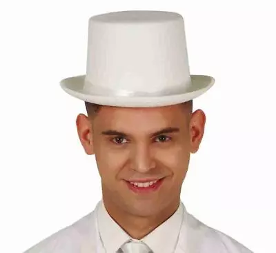 White Felt Top Hat Fancy Dress Costume Accessory • £6.99