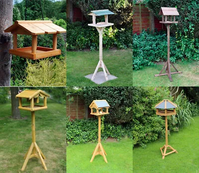 £16.99 • Buy Wild Bird Table Feeder Wooden Feeding Station Seeds Nuts Fat Balls Traditional 