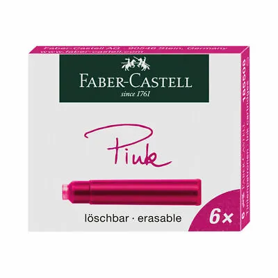 PINK INK CARTRIDGES - Standard International - Faber-Castell - PK Of 6 • £3.49