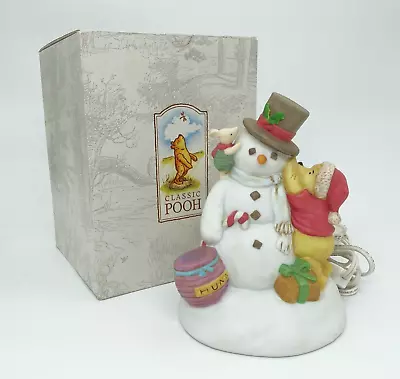 Classic Winnie The Pooh Snowman Night Light Charpente Ceramic Piglet Holiday NEW • $39.99