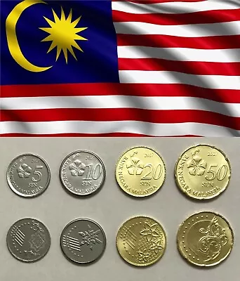 MALAYSIA - Complete SET Of 4 Coins (sen) 2017 - UNC • $4.50