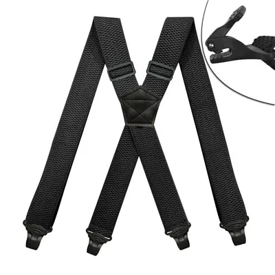 £9.59 • Buy Heavy Duty Work Suspenders For Men Adjustable Elastic Trouser Pants Braces