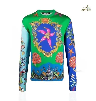 Versace Sweater Trésor De La Mer Print Silk Size 56 • $864.96