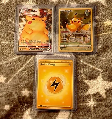 $13 • Buy Pokemon Pikachu GG30/GG70, Pikachu VMax 044/185 &; Basic Energy 257/198 Gold