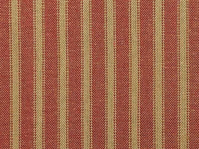 Aged Red & Tea Dye Homespun Ticking Fabric | Primitive Red Stripe Cotton Fabric  • £7.48