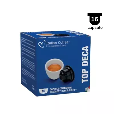 Italian Coffee TOP DECA Decaf Coffee 16 Pods/ 1 Box For DOLCE GUSTO FREE SHIPPIN • $16.99