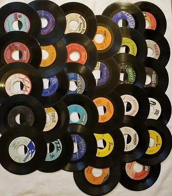 Lot Of (30) Random 45 Rpm Vintage 7” Vinyl Records Jukebox Rock Pop Country Soul • $14.95
