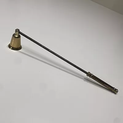 Vintage Solid Brass Candle Snuffer 12  Long Handel Bell Design Retro • $12.99