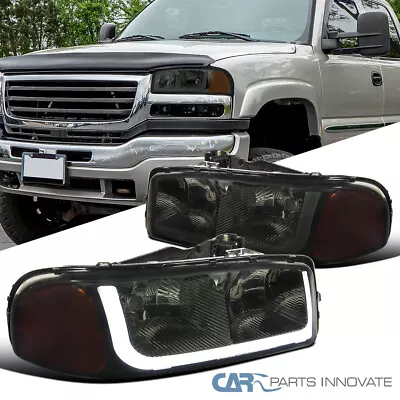 Smoke Headlights Fits 1999-2006 GMC Sierra 2000-2006 Yukon XL LED Bar Tube Lamps • $73.75