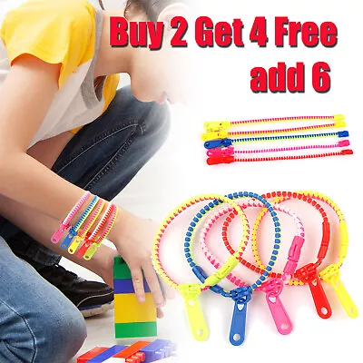 £2.74 • Buy Zipper Bracelets Sensory Fidget Zip Stress Anxiety Relief Stim Toy Autism ADHD