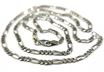 10k White Gold Figaro Link Chain Necklace 20 Inches 7 Grams • $499