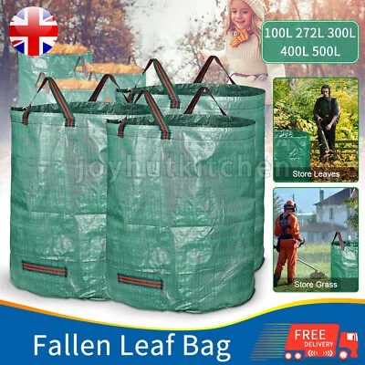 1-4 100-500L Heavy Duty Waterproof Large Garden Waste Bag Reusable Storage Sacks • £4.79