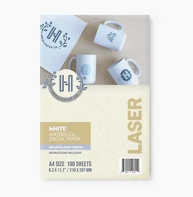 Waterslide Decal Paper WHITE 100 Sheets A4 For LASER PRINTER By Hayes Paper • £79.99