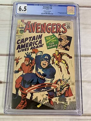 Avengers #4 Marvel Comics 1966 CGC 6.5 Golden Record Reprint Captain America • $441.54