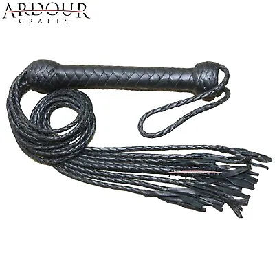 $17.59 • Buy Genuine Real Leather Flogger Bull Hide Leather Flogger Whip 09 Braided Tails