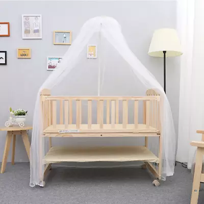 Baby Bed Side Crib Nursery Next To Mum Bed From Birth Cot Wooden • £82.50