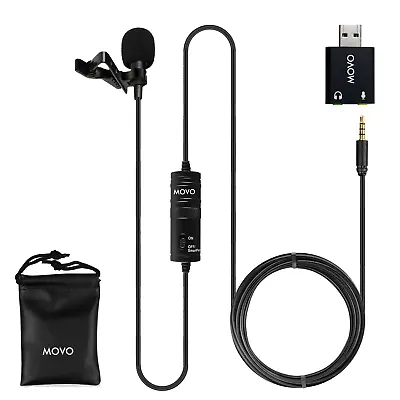 Movo Universal Lavalier Microphone For USB Laptop PC Mac Smartphone Camera • $12.95