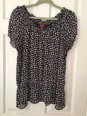 Merona Animal Print Women's Plus Size Ruffle Scoop Neck Top Xxl • $12