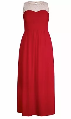 CiTY CHiC : Women's Scarlet Red Gown Maxi Dress : Size 14 - 16 [XS] : BNWT • $55