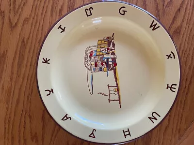 Vintage Monterrey Western Ware Enamelware Plate Chuckwagon Cowboy 10.25” • $150