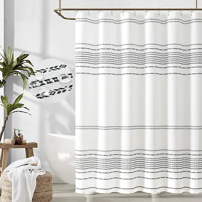 $22.99 • Buy 1PC Fabric Shower Curtain For Bathroom Boho Striped Summer With Hooks