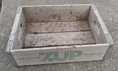 Vintage Wood 7-UP The Uncola Advertising Soda Pop Bottle Crate Carrying Case • $59.99