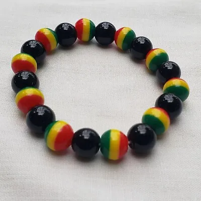 African Style Bracelet Rasta Colours Beaded Bangle Jewellery For Men • $4.97