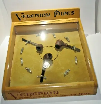 Vintage Venetian Briar Pipe Advertising Store Display Case With Pipes • $139.99