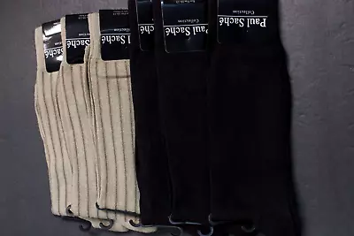 6 Pairs Bamboo Cotton MEN'S DRESS Crew Work Socks SIZE 10-13 Shoe 8-12 Tan Black • $14.98