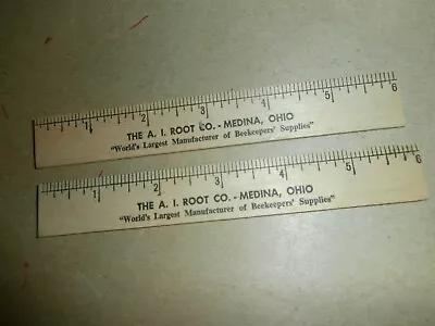 2 Vintage 6  Wooden Rulers A I ROOT Co Medina Ohio Beekeepers Supplies • $10.99