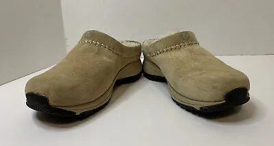 Merrell Encore Ice Clogs Women's Size 7 Tan Fur Lined Slip On Clog Shoes • $34.99