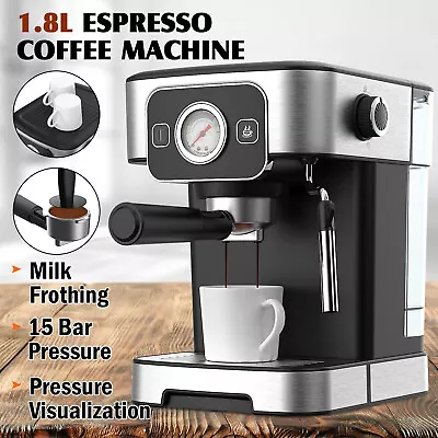$109.90 • Buy Coffee Maker Machine Espresso Cafe Barista Latte Cappuccino Milk Frother
