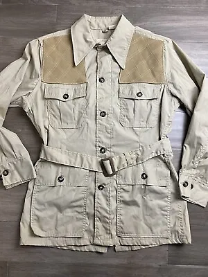 Vintage Game Winner Bird Hunting Safari Jacket Khaki Coat Size Medium • $78