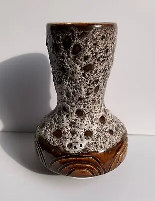 Mid 20th Century Vintage Rare Judaica Israeli Pottery Art Kadan Lava Vase • $89.99