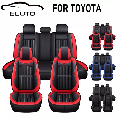  For Toyota Leather Car Seat Cover 5-Seats Full Set SUV Truck Front Rear Cushion • $82.39