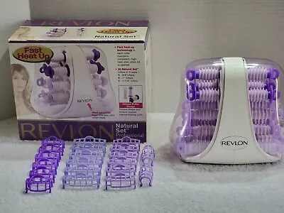 Revlon Model Rv253 Natural Set Rollers 20 Curlers Hairsetter Purple W/clips Euc • $19.99
