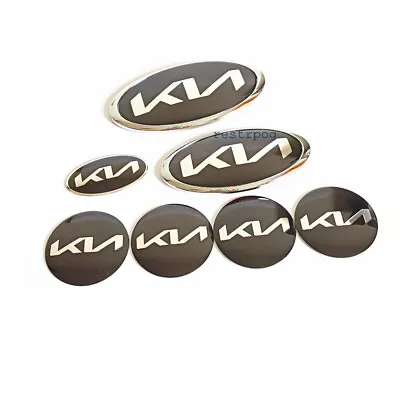 7x Chrome KN AUTO Front Trunk Steering Wheel Badge Sticker For K5 FORTE OPTIMA • $26.96