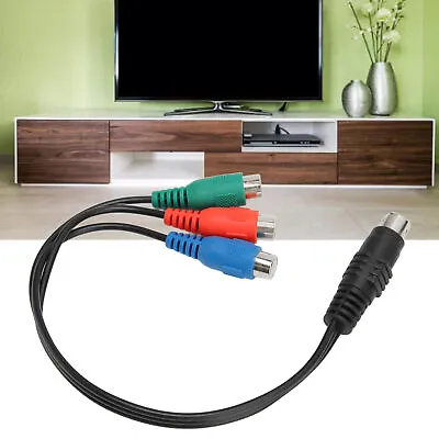 S Video 7 Pin Male To 3RCA Female Cable 7 Pin S Terminal To AV Cable S Termi GTO • £9.23