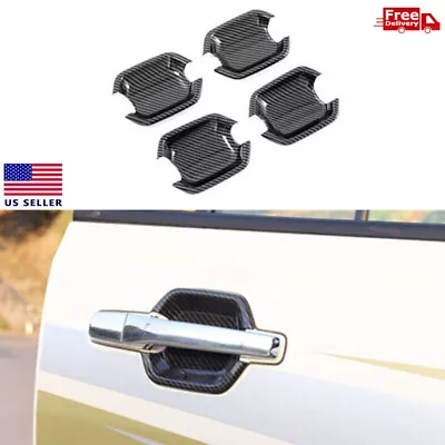 Carbon Fiber Door Handle Bowl Cover Trim For Mitsubishi Montero Pajero 2009-2021 • $15.03