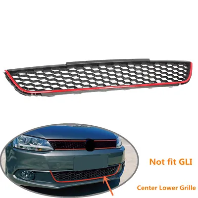 Fit For VW Jetta 11-14 Front Grille Center Lower Grill Red Style Honeycomb Mesh • $49.70