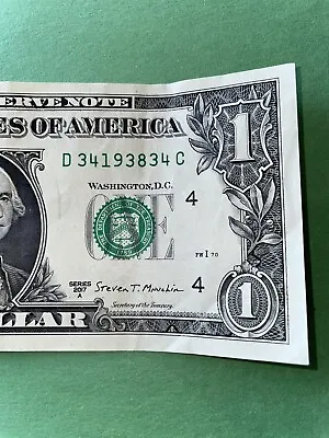 $1 Dollar Bill Bookends W/ Date In Between. D34193834C. Series 2017A Cool Note • $3.75