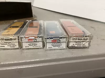 Micro-Trains Four Car Lot  Various Roads • $24.95