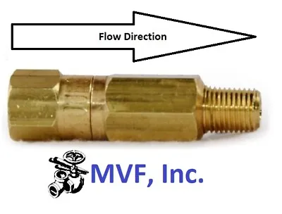 1/8  Inline Check Valve 3000 Male X Female NPT Brass Spring Loaded 12ER81 • $29.36