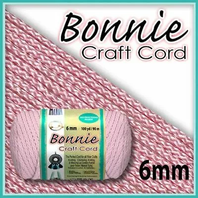 6mm Pink Macrame Cord 100 Yards • $10.99