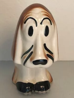 Vintage Basset Hound Ceramic Dog Figurine 5.5' Tall Droopy Cute Face • $16