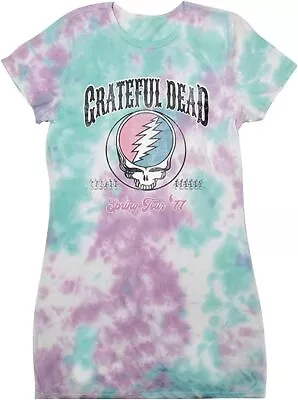 $17.99 • Buy Grateful Dead Punk Rock Band Juniors Tie Dye Tee Shirt Dress New