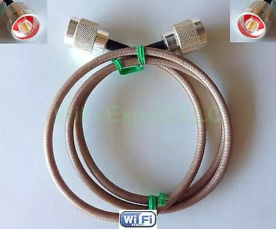 N Male Plug To N Male Jumper Pigtail Cable RG400 From 6 Inch Up To 10 Feet USA • $13.89